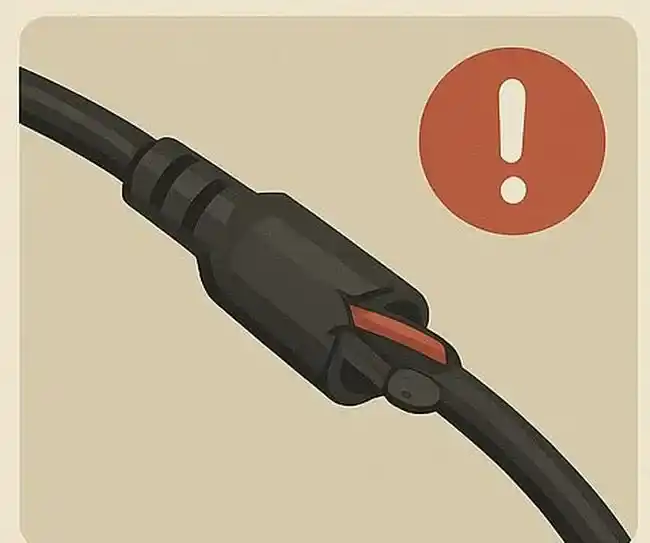 Tecnico che testa alimentatore notebook con multimetro